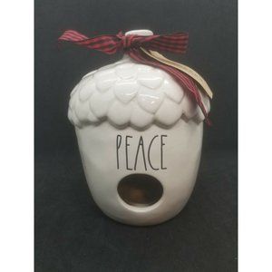 Rae Dunn PEACE Acorn Birdhouse Artisan Collection by Magenta Ceramic w Gift Tag